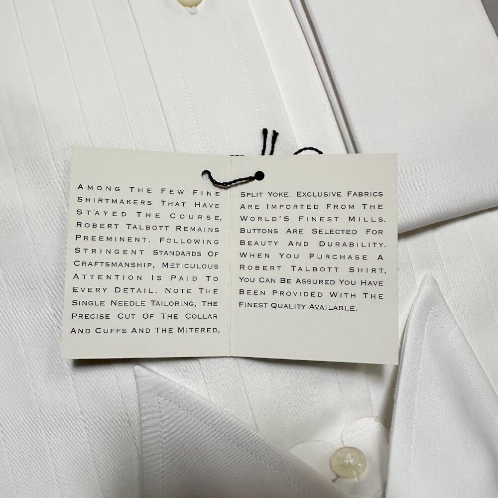 Robert Talbott Protocol Pleaded Tuxedo Shirt NWT … - image 5